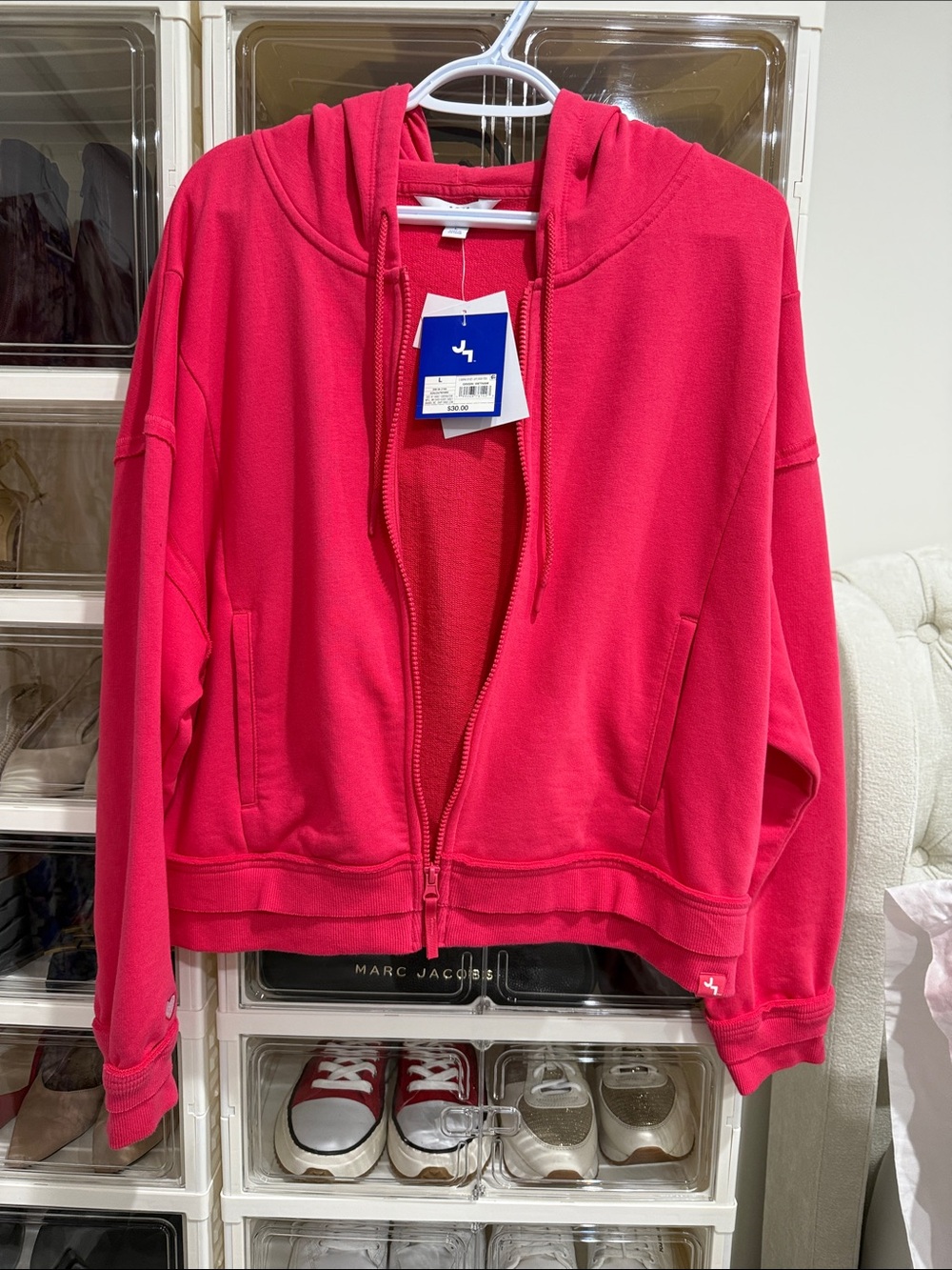 JoyLab Hot Pink Zip-Up Hooded Sweatshirt